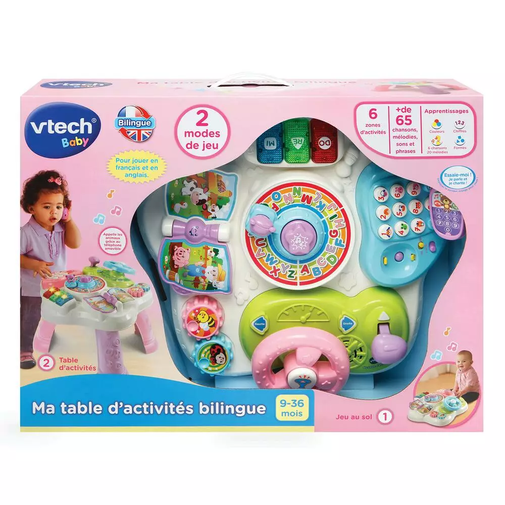 VTECH BABY - MA TABLE D'ACTIVITES BILINGUE ROSE - Image 3