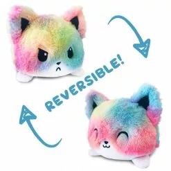 Teeturtle PELUCHE FOX RENARD MIGNON HUMEUR REVERSIBLE DOUBLE FACE - MULTICOLORE TIE-DYE