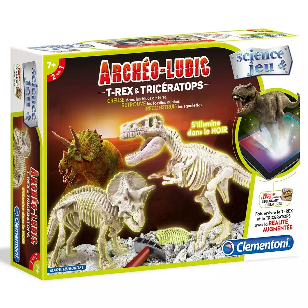 Clementoni ARCHEO LUDIC T REX ET TRICERATOPS PHOSPHORESCENT